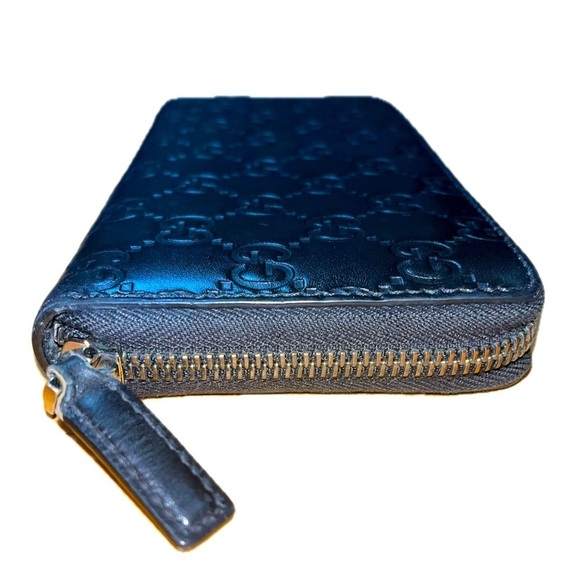 Gucci Guccissima Interlocking Leather Zip Around Wallet, Black - Picture 5 of 12